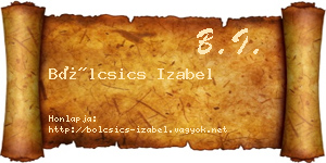 Bölcsics Izabel névjegykártya